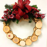 Wood Slice Holiday Wreath